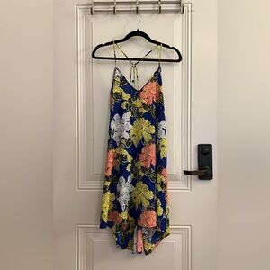 Ecote Strappy Floral Blue Dress from Urban Outfitters